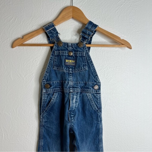 Vintage OshKosh B'gosh Toddler Denim Overalls Cotton Blue Medium Wash Size 2T - Picture 3 of 11